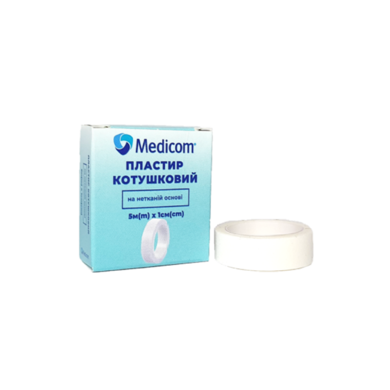 Пластир медичний котушковий MEDICOM® на нетканій основі, 5м*1см